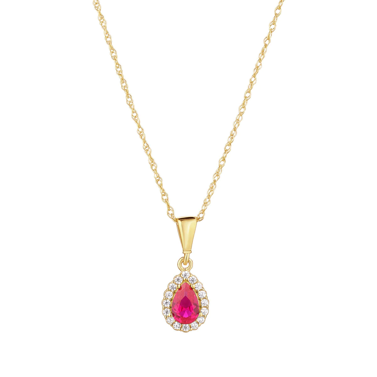 9ct Gold Ruby Classic Teardrop Pendant ireland